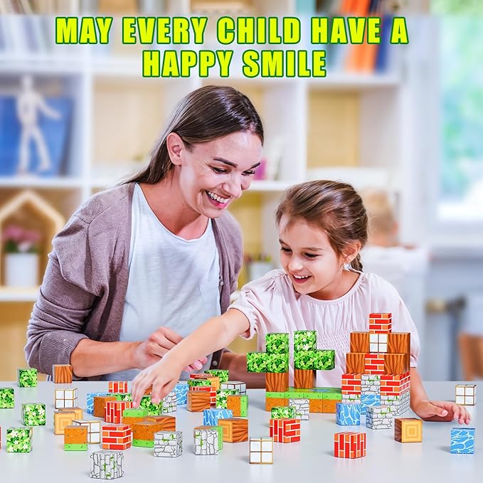 120PCS Magnetic Blocks - Build Magnet World Edition, Magnetic Blocks for Kids Ages 3-5, 4-8, 8-12, for Boys & Girls, STEM Montessori Sensory Toys for Toddlers Gifts for 3+ Years Old