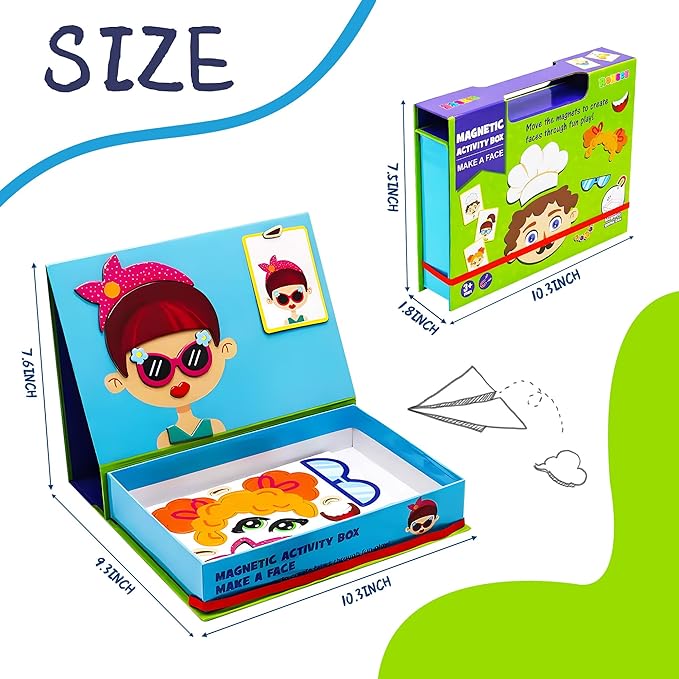 Magnetic Puzzles for Kids- Educational Magnetic Book, Crazy Face Dress-Up Game & Preschool Toddler Learning Activities, Travel-Friendly STEM Toy, Fun Fridge Magnets for Toddlers 1-3 3-12