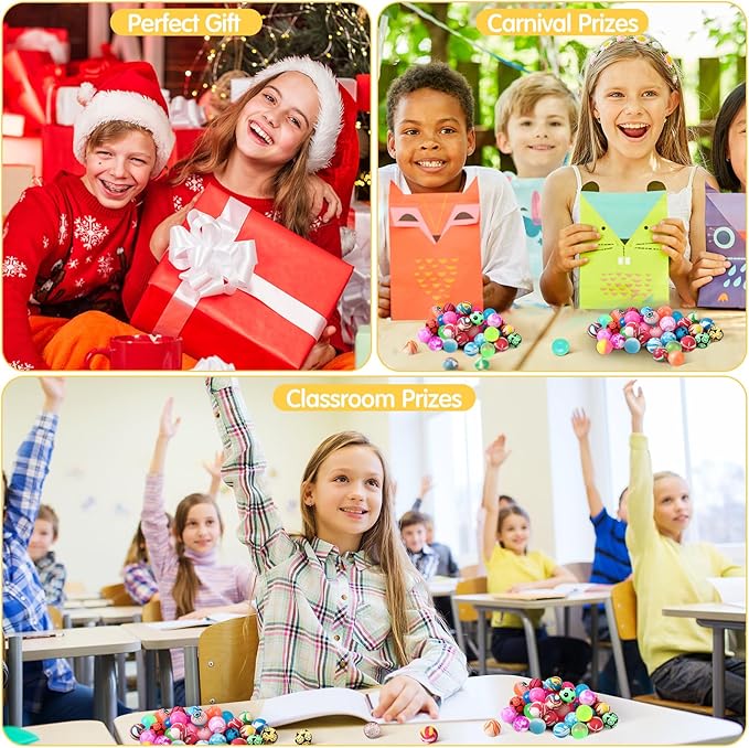 1000 Pieces Bouncy Balls in Bulk 25 Mm/ 1 Inch Rubber High Bouncing Balls for Kids Colorful Bouncy Ornament for Kids Party Favors Prizes Gift Vending Machines Outdoor Activities