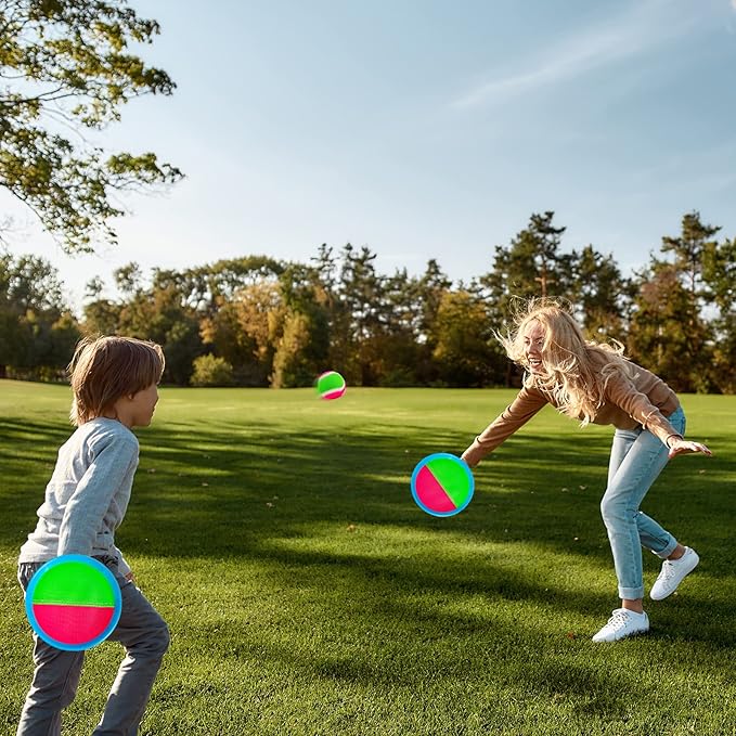 Toss and Catch Ball Set Kids Toys Outdoor Beach Pool Toys Ball Catch Sets Classic Outdoor Beach Games Yard Games for 3 4 5 6 7 8 Year Old Boys Girls Gifts Sports Easter Basket Stuffers