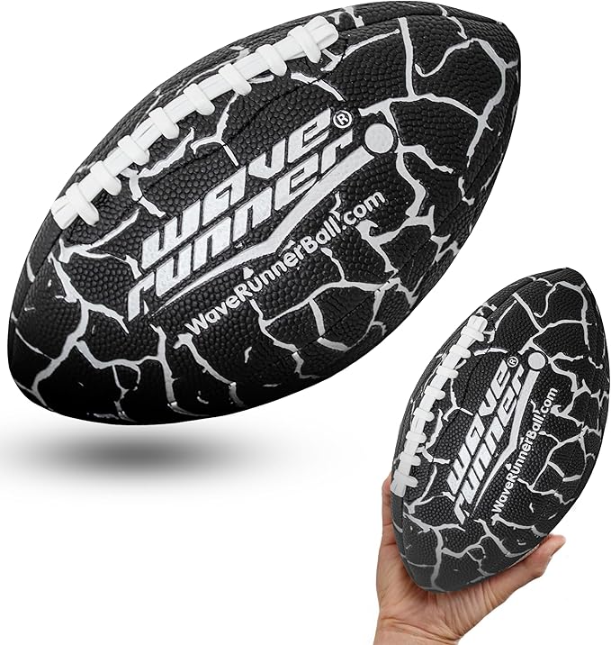 Wave Runner Grip It Waterproof Junior Size Football, 9.25 Size, Durable & Double Laced, Perfect for Beach Accessories, Kids Games, Pool Toys, Outdoor Games, All-Weather Indoor & Outdoor Play