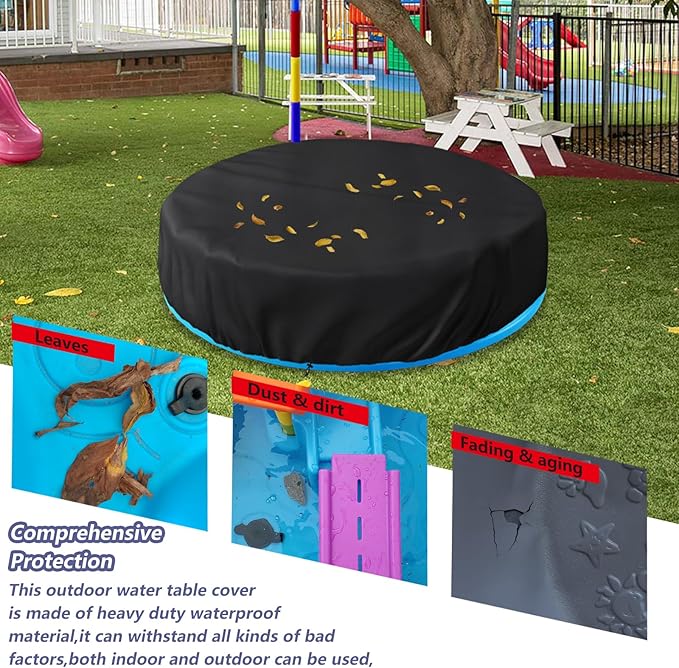 Kids Activity Pool Cover,Outdoor Heavy Duty 600D Waterproof Kiddie Pool Cover for Step2 Play & Shade Pool