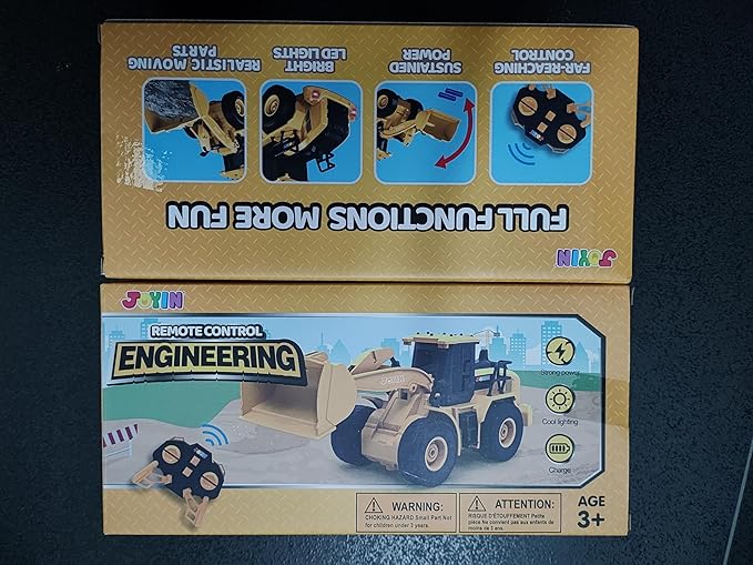 JOYIN Remote Control Construction Toys, 2.4Ghz RC Play Truck with Light, Front Loader Toys for Boys 3-5 4-7 8-12 Year Old Kids, Christmas Birthday Gift