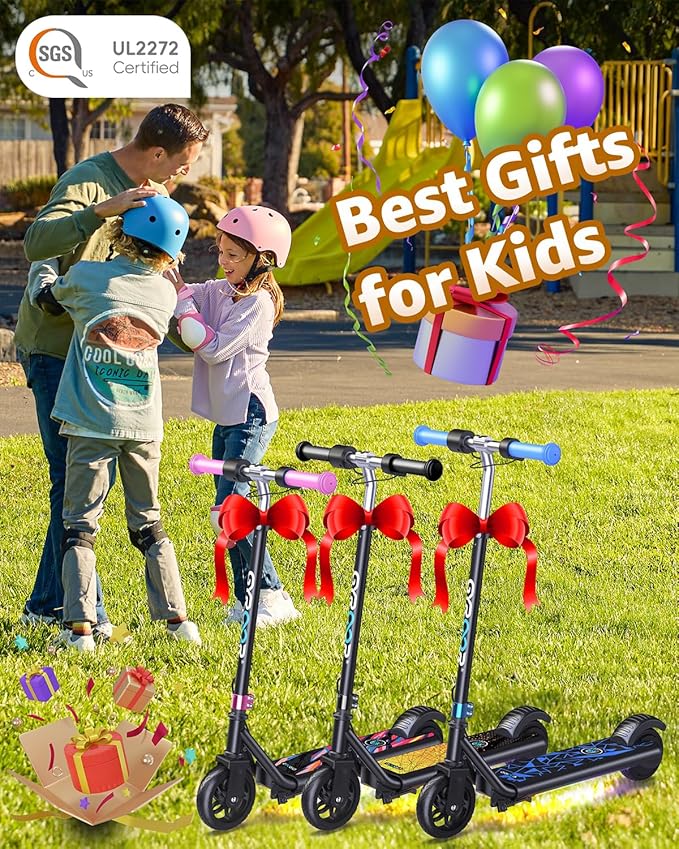 Gyroor H30 Max Electric Scooter for Kids, LED Dispaly, 150W Powerful Motor, Dual Brake System, Adjustable Height and Speed, Best Presents for Kids