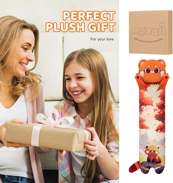 Red Panda Plush Body Pillow, Cute Stuffed Animal Soft Plushie, Big Cuddle Pillow Toy Gift for Girls (20 Inches)