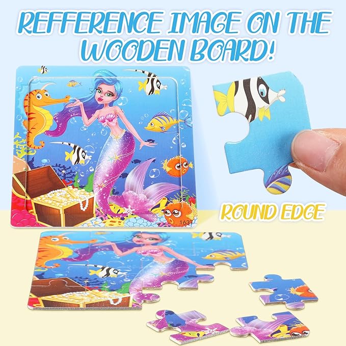 25 Pack Kids Toddler Puzzles Ages 2-4 Wooden Kids Puzzles for Toddlers 16/20 Pieces Wooden Jigsaw Puzzles for Kids 2 3 4 5 Year Old Preschool Puzzles Toy Gift