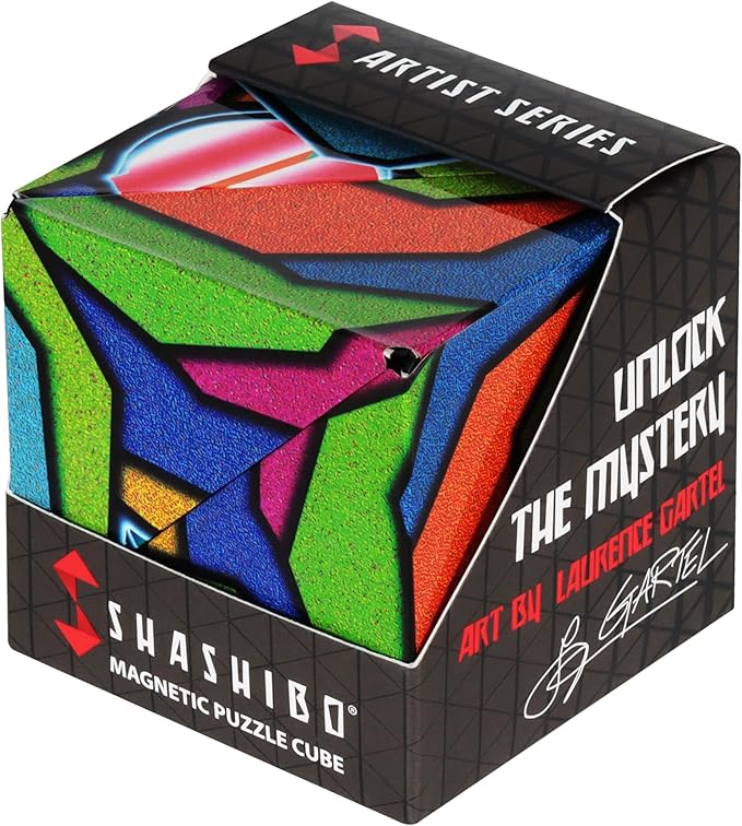 SHASHIBO Shape Shifting Box - STEM Magnetic Fidget Cube That Transforms Into Over 70 Shapes, Download Fun in Motion Toys Mobile App (Stained Glass)