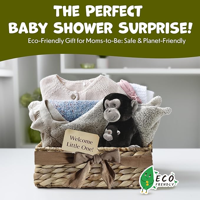 Mom and Baby Stuffed Animals for Boys & Girls, Safari Baby Shower Decorations, Nursery Decor, Zoo Animals for Toddlers, Quality Realistic Toys for Kids, Cute, Soft, Huggable, Squeezable (9.5" Gorilla)