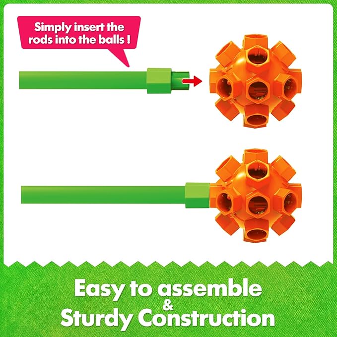 Fort Building Kit for Kids,STEM Construction Toys, Educational Gift for 3 4 5 6 7 8 9 10 11 12 Years Old Boys and Girls,Ultimate Creative Set for Indoor & Outdoors Activity,140 Pcs,Orange