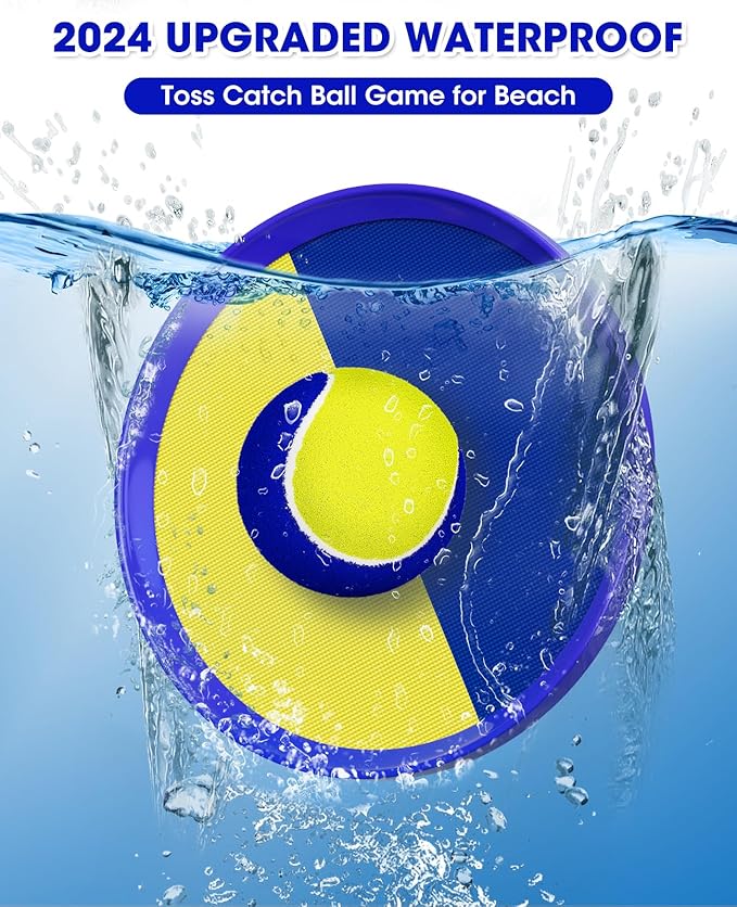 Aywewii Toss and Catch Ball Game Outdoor Toys for Kids Pool Toys Beach Toys Outdoor Yard Games Ball Catch Paddle Set for 3 4 5 6 7 8 9 10 Year Old Easter Basket Gifts