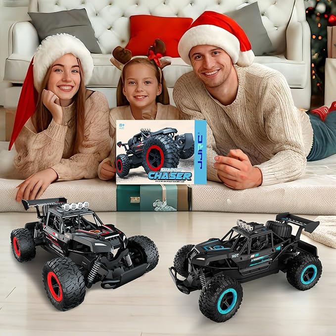 Sjpzwcrl Rechargeable Remote Control Car Toys: RC Cars Kids Toys for Boys, 2.4Ghz RC Tuck, Off Road Monster Truck Toys with Headlights, 30 KM/H RC Crawler Toy Cars GITS for Kids Age 8+