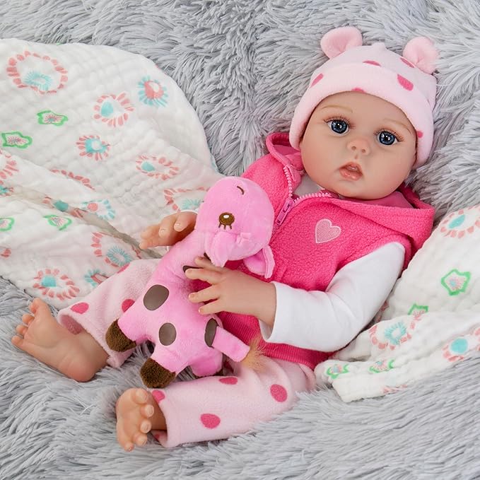Milidool Lifelike Reborn Baby Doll 18 in Full Body Soft Vinyl Realistic Baby Girl,Poseable Anatomically Baby Dolls That Look Real Girls Babies Realistic Baby Dolls Girl Newborn Toddler for Kids Age 3+