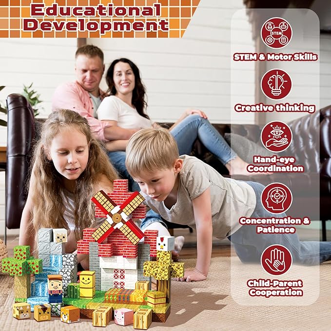 Magnetic Blocks - 150 PCS Build Magnetic Farm Animal Homes - Magnetics Toys for Montessori Toddler Christmas Birthday Gifts - STEM Sensory Toys for 3 4 5 6 7 8 9 10 Year Old Boys & Girls