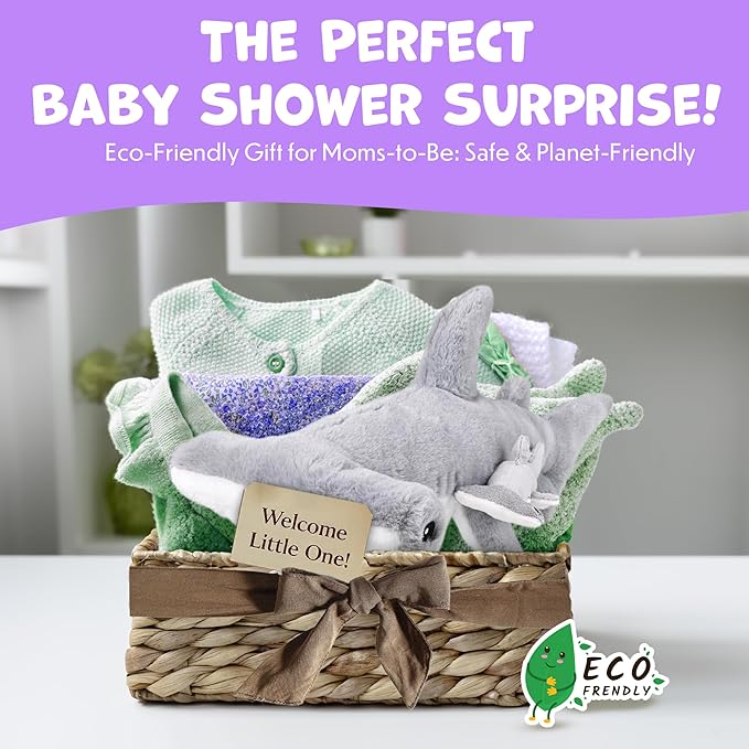 Mom and Baby Stuffed Animals for Boys & Girls, Safari Baby Shower Decorations, Nursery Decor, Zoo Animal for Toddlers, Quality Realistic Toy for Kids, Cute, Soft, Huggable, Squeezable (20" Hammerhead)