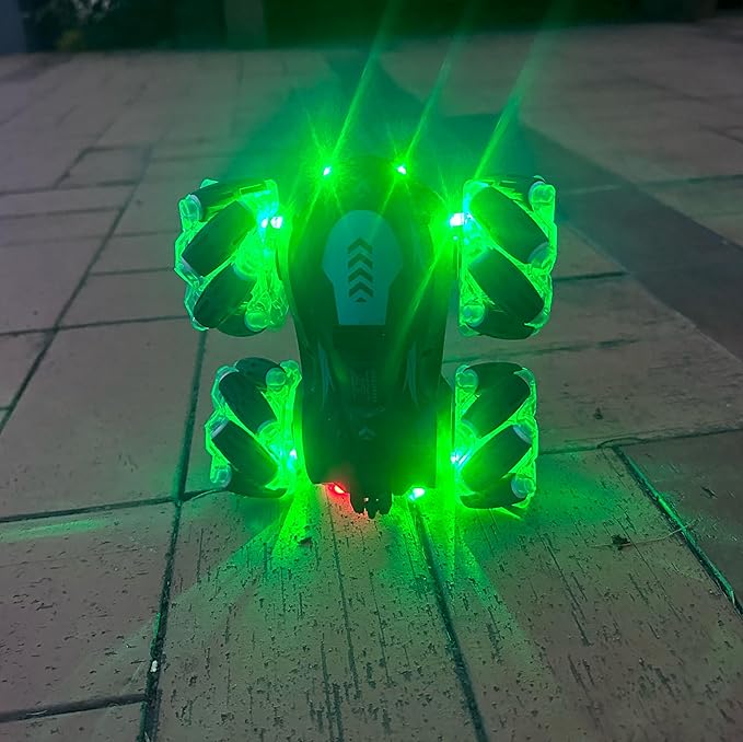 Gesture Sensing RC Stunt Car with Light, 2.4G 4WD Hand Controlled Gravity Remote Control Car Toy with 360° Flips Car for Boys Age 6 and Up Blue