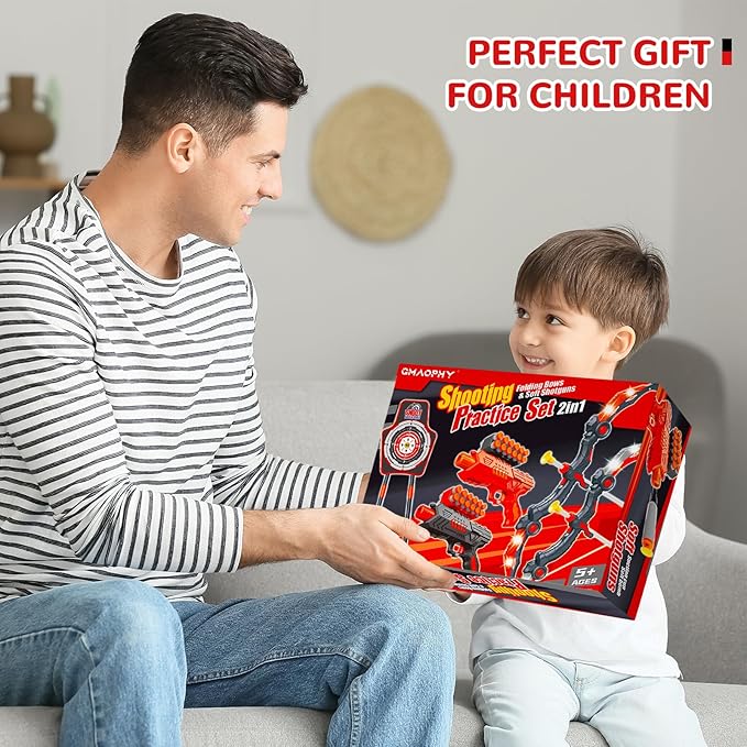 GMAOPHY Bow and Arrow for 5 6 7 8 9 10 11+ Year Old Boys, Birthday Gift for Kids, Indoor Outdoor Activity Toys, 2 Pack LED Light Up Archery Toy with 20 Suction Cup Arrows, Standing Target, 2 Quiver