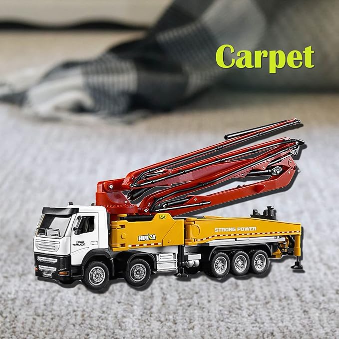 Concrete Pump Truck Construction Vehicles Toys,1:50 Scale Diecast Site Concrete Pump Truck, Toy Trucks for Kids