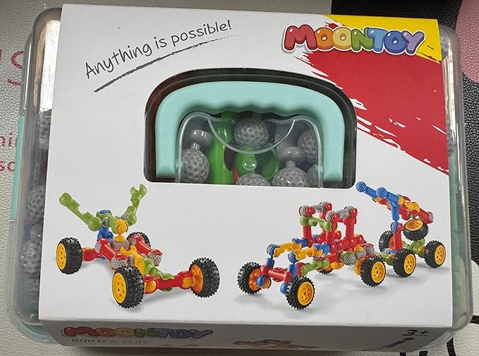 MOONTOY STEM Toys for 3 4 5 6 7 8+ Year Old Boy Girl Birthday Gift, 110 Pcs Stem Kits Blocks Building Toys for Kids Ages 4-8 3-5 5-7 4-6 6-8 Erector Set Educational Construction Creative Games