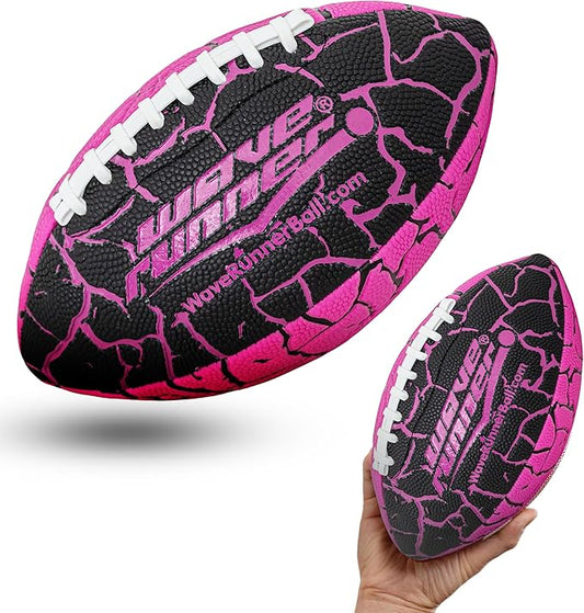 Wave Runner Grip It Waterproof Junior Size Football, 9.25 Size, Durable & Double Laced, Perfect for Beach Accessories, Kids Games, Pool Toys, Outdoor Games, All-Weather Indoor & Outdoor Play