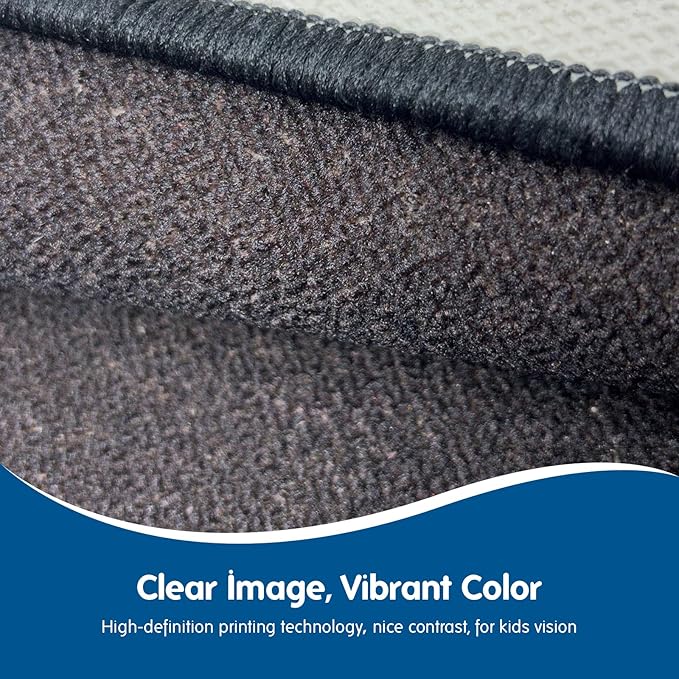 Booooom Jackson Classroom Rug Elementary, Large Black Classroom Carpet Preshool 24 Seating Rug for School, Educational Carpet with Non-Slip Backing (7.5 x 13 ft, G005-Color Mirage-Lite)