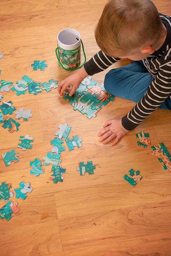 Stephen Joseph, World Map Puzzle Animal Biomes with 3D Animal Pieces – Includes 16 Play Pieces with Fun Facts and Stands, Includes 8.5 x 11 Poster, Jigsaw Puzzle for Girls & Boys 3+ Years