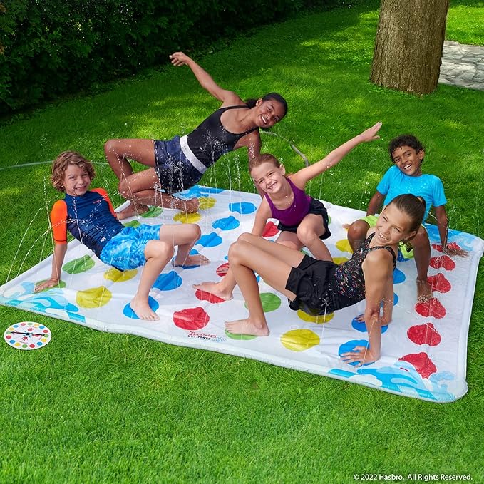 Hasbro Twister Ultimate Splash – Giant Outdoor Inflatable Water Twister Game for Kids – Backyard Summer Fun