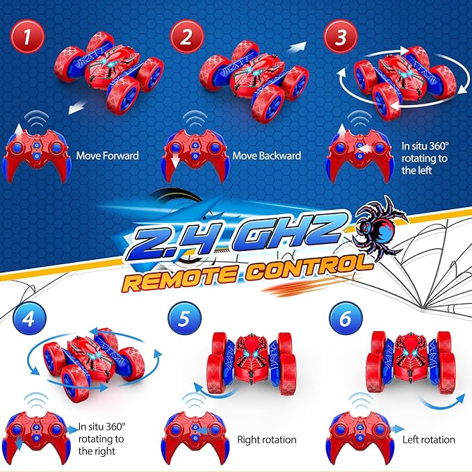 Remote Control Car,RC Cars for 4 5 6 7 8 9 10 11 12 Year Old Boy Double Sided 360°Flip 4WD Rechargeable Drift RC Race Car Boys Toys Birthday Gifts Easter Basket Stuffers for Kids Age 4-12