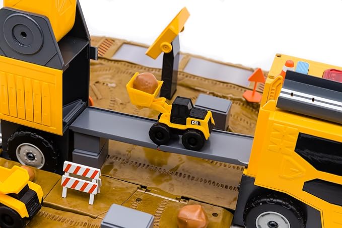 CAT Construction Toys CAT Little Machines Jumbo Crane Construction Playset | Realistic Lights & Sounds | Working Crane, Ages 3+ | Over 30 Piece Construction Set