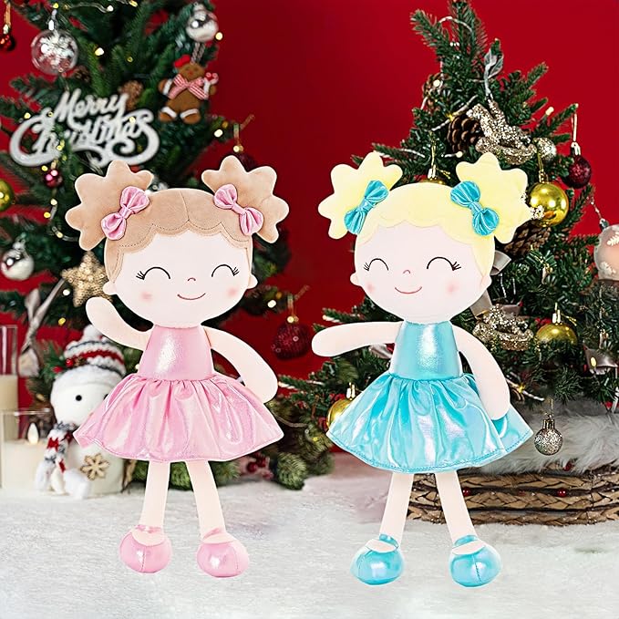 Gloveleya Baby Girl Gifts Baby Dolls Soft Doll First Baby Doll Toddler Toys Curvy Illusion Girl Lake Green 12inches