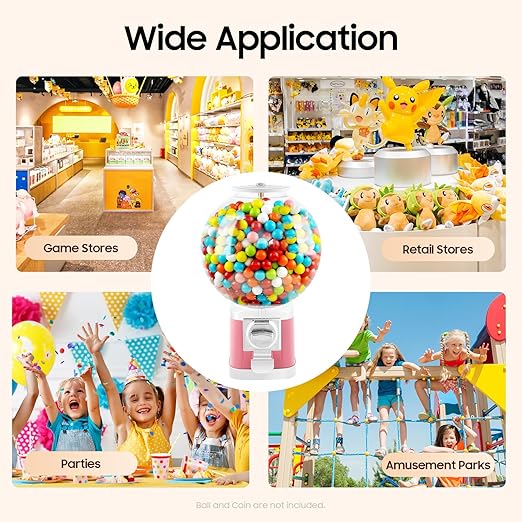Vending Machine, 1.26 in Ball Bulk Vending Machine Classic Bubble Capsule Toys Dispenser, Commercial Candy Gumball Machine for Game Stores and Retail Stores