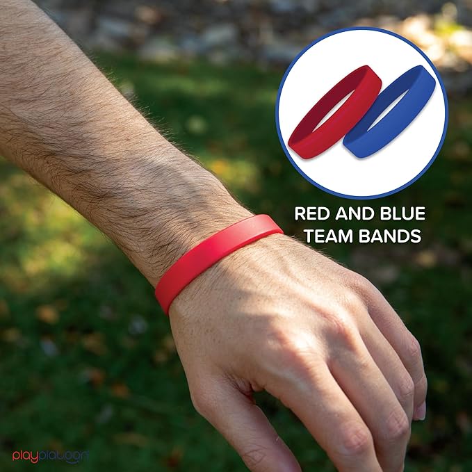 Play Platoon Capture The Flag, The Traditional Original 20 Player Set with Real Wood Handle Flags - Outdoor Yard Game for Family, Kids and Teens - Cool for Boy Birthday Gifts, Family Reunions, & Field