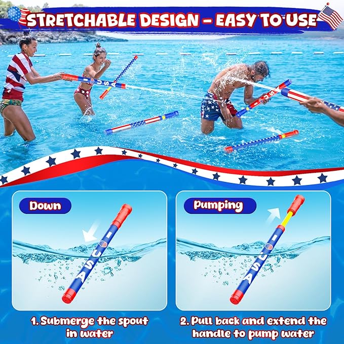 Water Gun Squirt Toys for Kids Adults: Outdoor 4th of July Pool Toys for Kids Age 3-4-5-8-12 Bulk - Fun Super Blaster Water Guns for Swimming Beach Summer Outside Party Games(5 Pack)