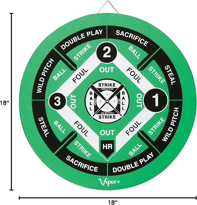 Viper Double Play 2-in-1 Baseball Coiled Paper Fiber Dartboard with Darts