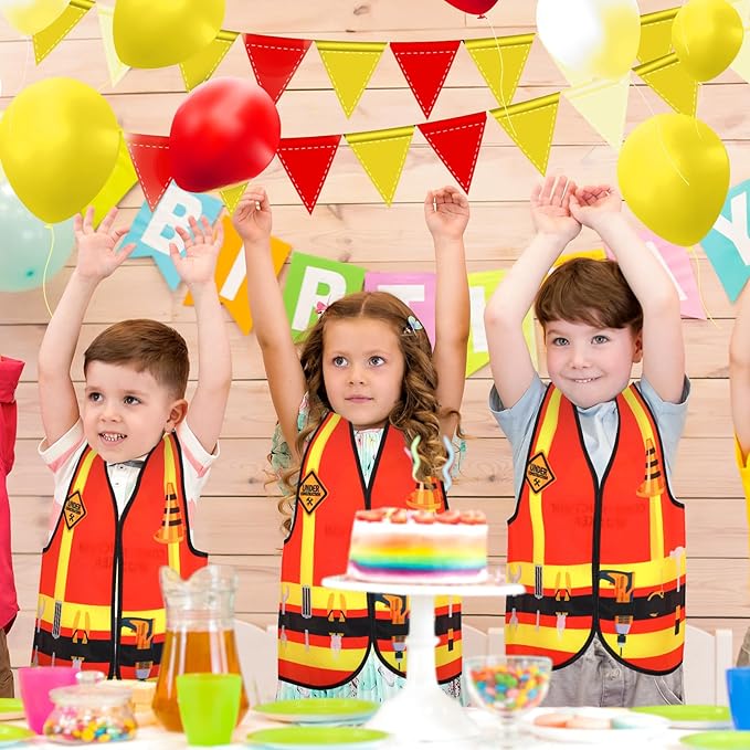 Panitay 12 Pcs Kids Community Helper Dress up Vest, Boy & Girl Career Cosplay Party Costume for Toddlers Occupation Role Play