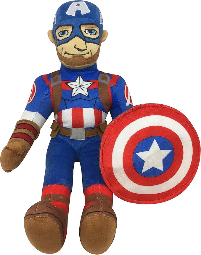 Jay Franco Marvel Super Hero Adventures Toddler Captain America Plush Stuffed Pillow Buddy - Super Soft Polyester Microfiber, 20 inch (Official Marvel Product)