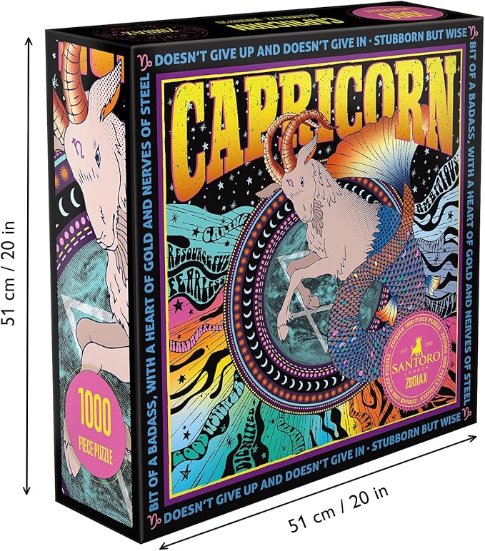 Zodiax - 1000 Piece Jigsaw Puzzle - Capricorn - Fun Birthday Gift For Kids, Adults | Astrology Gifts for Women and Men | Zodiac Horoscope Puzzle