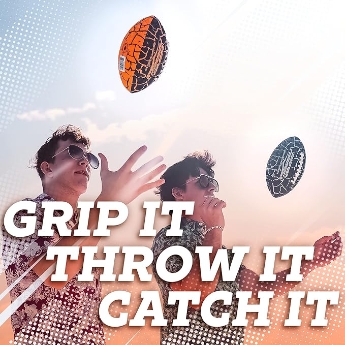 Wave Runner Grip It Waterproof Junior Size Football, 9.25 Size, Durable & Double Laced, Perfect for Beach Accessories, Kids Games, Pool Toys, Outdoor Games, All-Weather Indoor & Outdoor Play