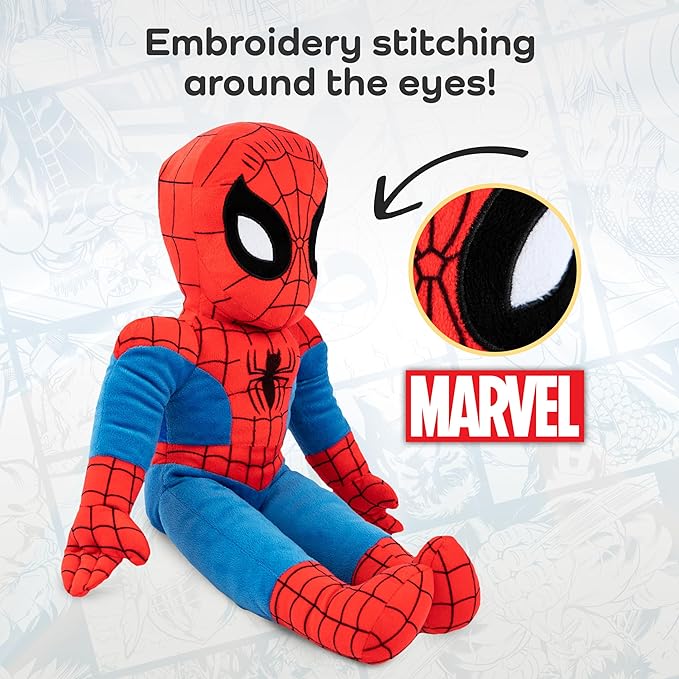 Jay Franco Marvel Super Hero Adventures Toddler Spiderman Plush Stuffed Pillow Buddy - Super Soft Polyester Microfiber, 20 inch (Official Marvel Product)