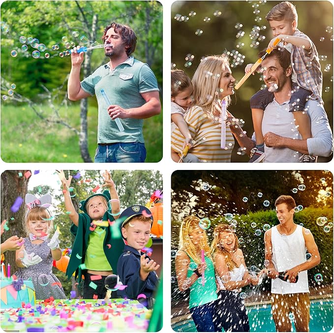 30 Pack 14’’ Big Bubble Wands, 8 Colors 1 hole wands x30 for Summer Toy, Outdoor/Indoor Activity, Easter, Birthday, Graduation, Bubbles Party Favors for Kids