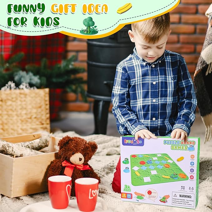 Road Builder Kids Logic Toys: Large Puzzle STEM Board Games, Educational Montessori Toys Birthday Gifts for Age 4-8 Year Old (Green)