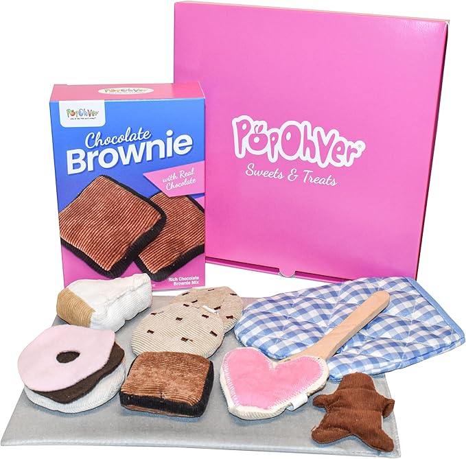 Bake Shoppe Playset -15 Pieces Pretend Play Fabric Kitchen Stove Set - Includes Plush Pretend Food Baked Goods & Accessories - Perfect for Imaginative Role Play for Girls & Boys Ages 3+