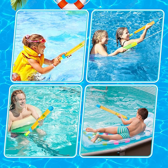 Squirt Guns Super Water Soaker Blaster, 16.5'' Squirt Guns Bulk Summer Outdoor Swimming Pool, Backyard, Beach Water Game Fighting Play Toys (4)