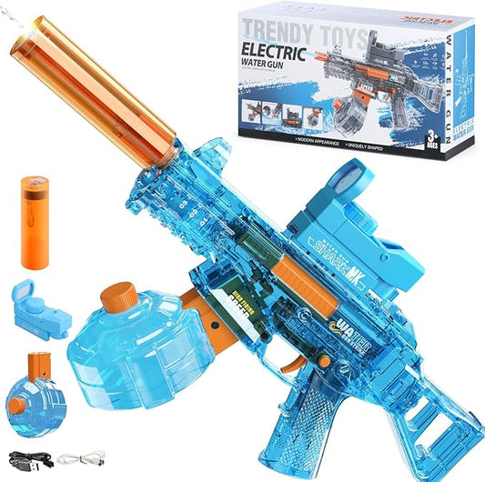 Electric Water Gun for Kids Ages 4-8: Auto Water Suction Powerful Squirt Blaster for Adults Kids, 32FT Spray Distance, Outdoor Summer Toys for Pool Beach Party for Adult Kids, Blue