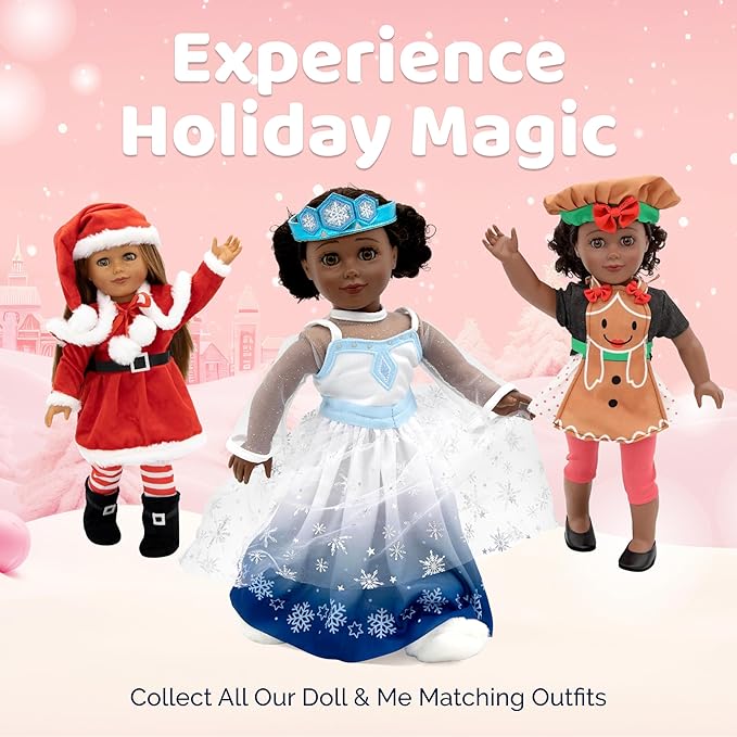 Playtime by Eimmie 18 Inch Doll Clothes and Accessories - Gingerbread Apron & Matching Bonnet Accessories Set - Clothing Sets & Stuff - Fits American, Generation & Similar 18” Dolls for Girls