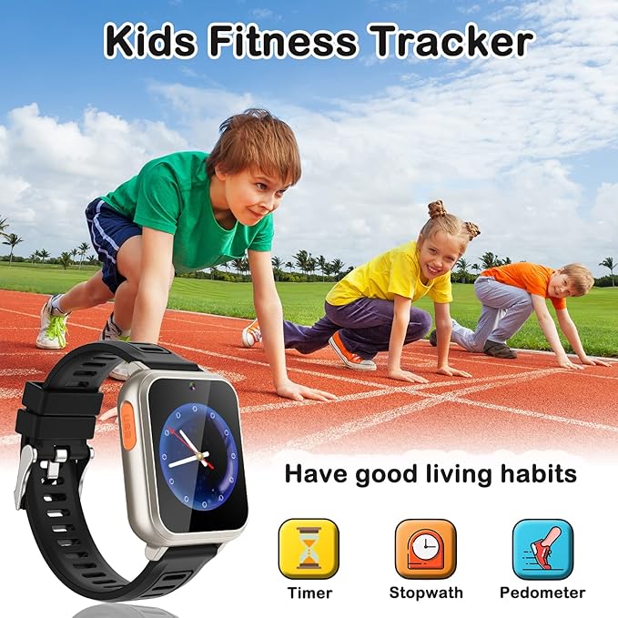 Kids Game Smart Watch for Kids with 24 Puzzle Games HD Touch Screen Camera Video Music Player Pedometer Alarm Audiostory Flashlight 12/24hr Kids Watch Gift for 4-12 Year Old Boys Girls Toys for Kids