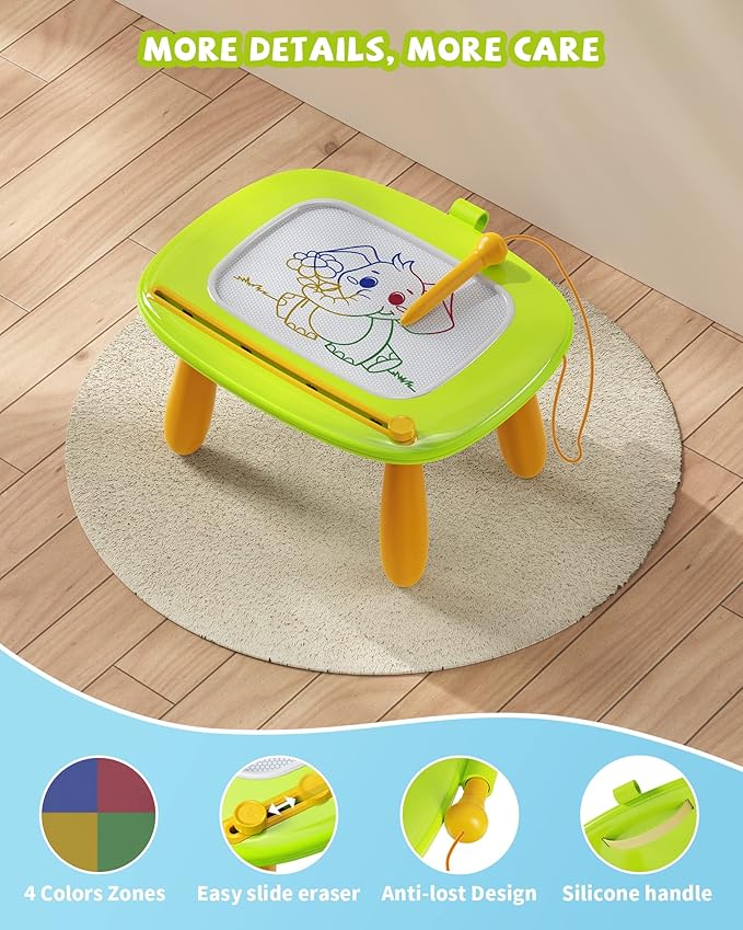Magnetic Drawing Board, Doodle Board for Toddler Toys Age 1-2, Magnetic Writing Board, Preschool Learning and Educational Sensory Toys for 1 2 3 Years Old Girl Boy Gift for Birthday, Christmas(Green)