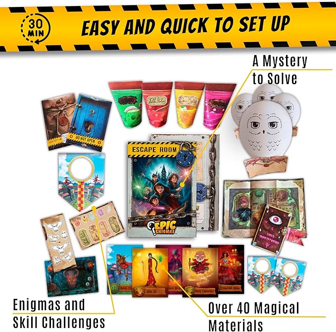 | Harry Magic Escape Room | Ages 5 to 12 | 5 Thrilling Enigmatic Rooms | Family Board Game Kids | 1-5 Players