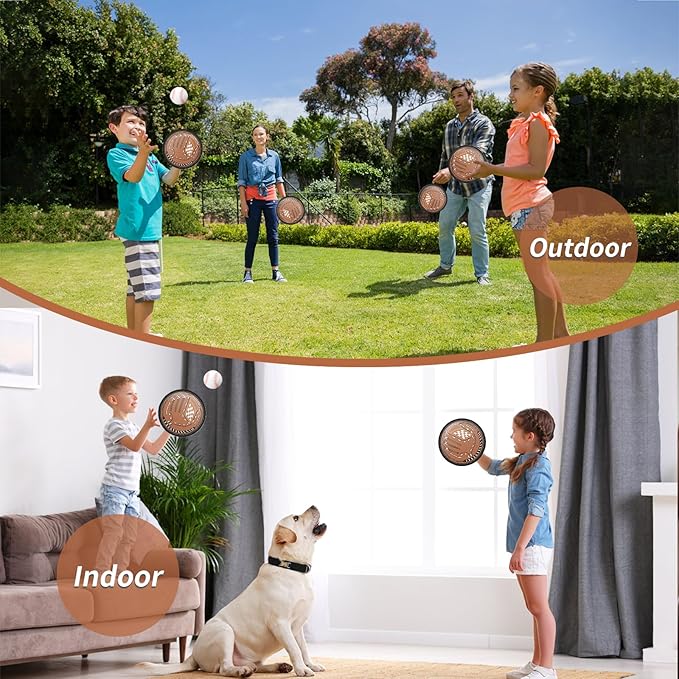 Toss and Catch Soft Ball Game Set Toys for Kids 3 4 5 6 Boy Girl, Toddler Baby Beginner Sticky Baseball Softball Catcher Glove Mitt Pad Paddle, Outdoor Indoor Tennis Ball Catching Sports Toys