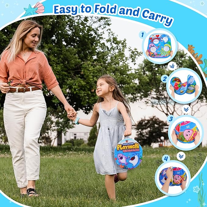 5-in-1 Bean Bag Toss Game for Kids, Animal Corn Hole Outdoor Toy for Toddler, Outside Yard Party Lawn Backyard Games Birthday Gift for Boy Girl Age 3 4 5 6 7 8