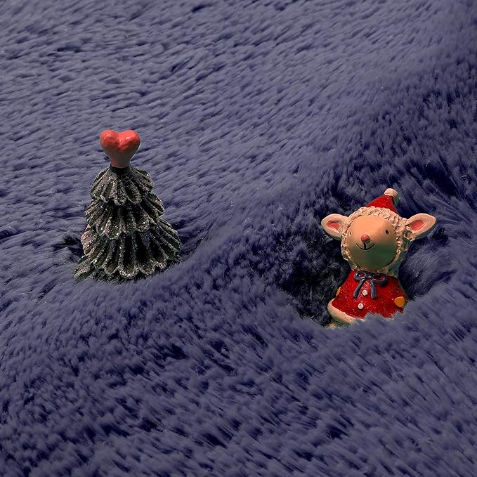 Purple Gray Round Rugs 5Ft for Bedroom Decor Aesthetic, Fluffy Fuzzy Circle Area Rug for Teen Boys, Baby Kids Playroom, Shaggy Fur Carpet for Living Room, Home Office, Nursery, Preppy Dorm, Classroom